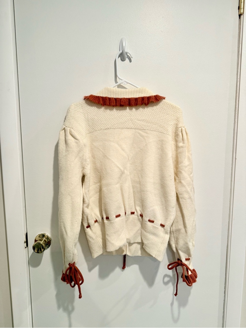 Listicle Ivory Floral Embroidered Knit Cardigan Sweater - Picture 8 of 8